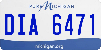 MI license plate DIA6471