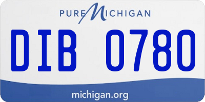 MI license plate DIB0780