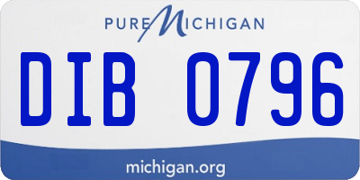 MI license plate DIB0796