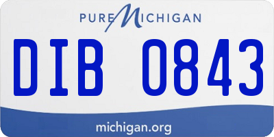 MI license plate DIB0843