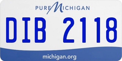 MI license plate DIB2118