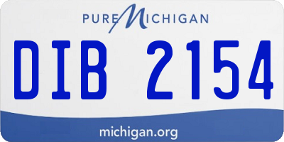 MI license plate DIB2154