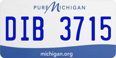MI license plate DIB3715