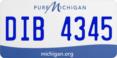 MI license plate DIB4345
