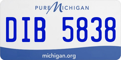 MI license plate DIB5838