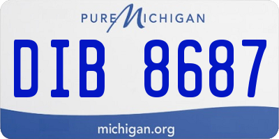 MI license plate DIB8687