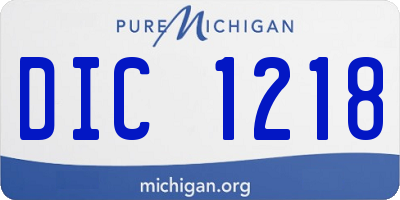 MI license plate DIC1218