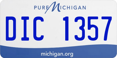 MI license plate DIC1357