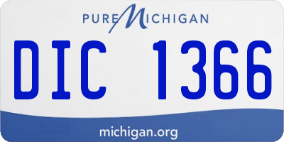 MI license plate DIC1366