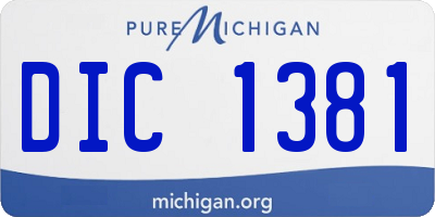 MI license plate DIC1381