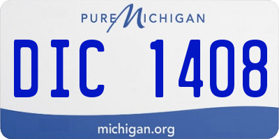 MI license plate DIC1408
