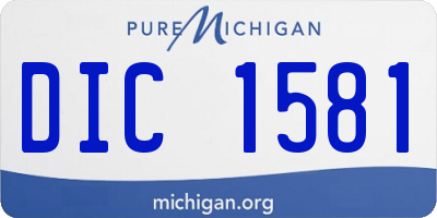 MI license plate DIC1581