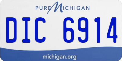 MI license plate DIC6914