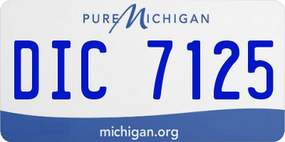 MI license plate DIC7125