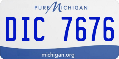 MI license plate DIC7676