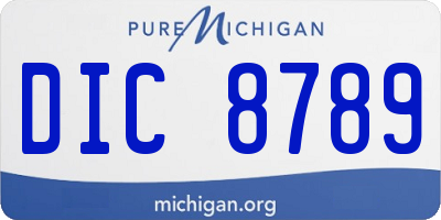 MI license plate DIC8789