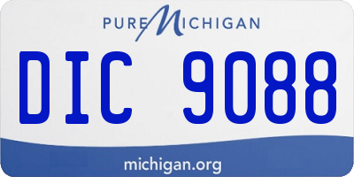 MI license plate DIC9088