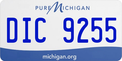 MI license plate DIC9255