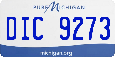 MI license plate DIC9273