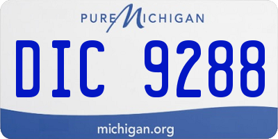 MI license plate DIC9288
