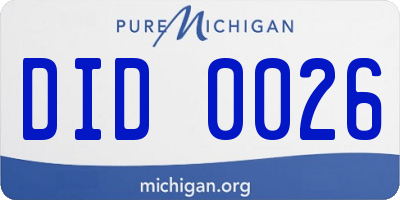 MI license plate DID0026