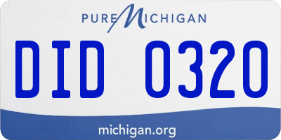 MI license plate DID0320