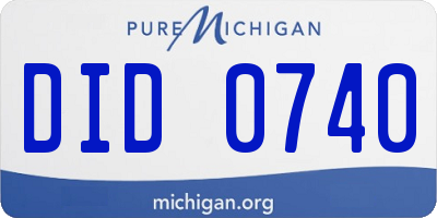 MI license plate DID0740