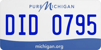 MI license plate DID0795