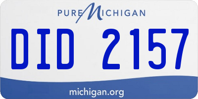 MI license plate DID2157
