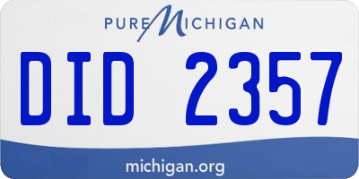MI license plate DID2357