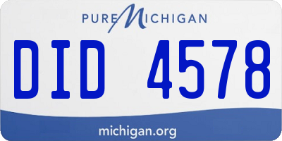 MI license plate DID4578