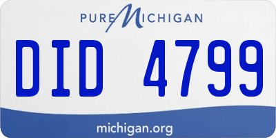 MI license plate DID4799
