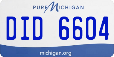 MI license plate DID6604
