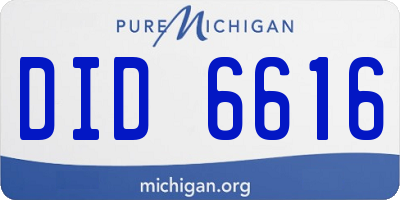 MI license plate DID6616