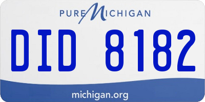 MI license plate DID8182
