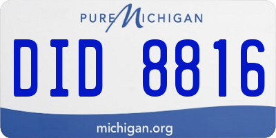 MI license plate DID8816