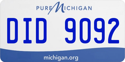 MI license plate DID9092