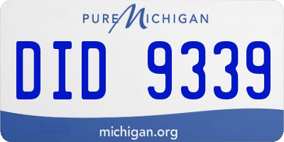 MI license plate DID9339