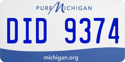 MI license plate DID9374