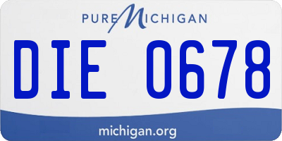 MI license plate DIE0678