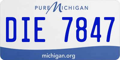MI license plate DIE7847
