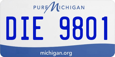 MI license plate DIE9801