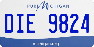 MI license plate DIE9824