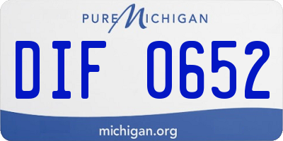 MI license plate DIF0652