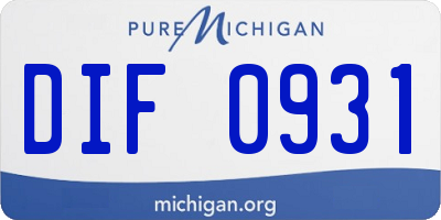 MI license plate DIF0931