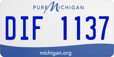MI license plate DIF1137
