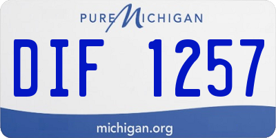 MI license plate DIF1257