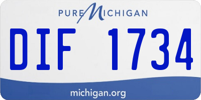 MI license plate DIF1734