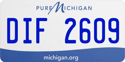MI license plate DIF2609