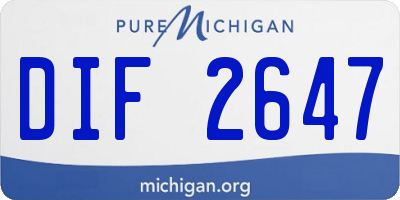 MI license plate DIF2647